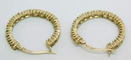 10K Gold Citrine Accented Hoop Earrings 4.6g alternative image