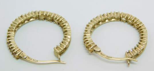 10K Gold Citrine Accented Hoop Earrings 4.6g image number 2
