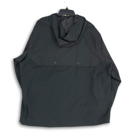 NWT Nike Mens Black Hooded Long Sleeve Full Zip Windbreaker Jacket Size XXL image number 2
