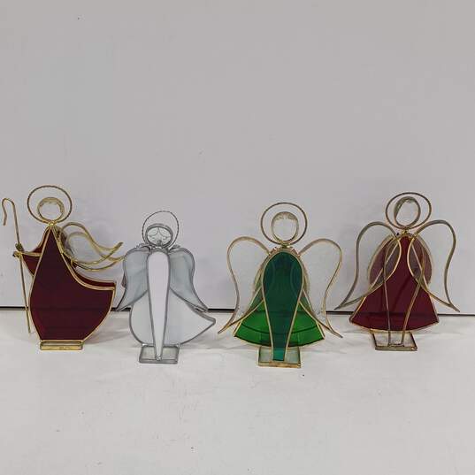 Bundle of 4 Stained Glass Angel Figurines image number 2