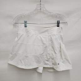 Lululemon Athletica WM's Mid-Rise Snow White Tennis Skirt Size 4 Tall