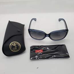 Ray-Ban Jackie Ohh Polished Transparent Blue Polarized Sunglasses RB4101