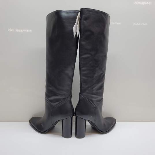 Zara High Heeled Leather Boots 37 image number 4