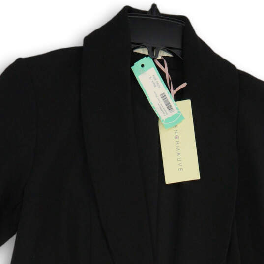 NWT Womens Melanie Black Knit Long Sleeve Open Front Tunic Blazer Size S image number 3