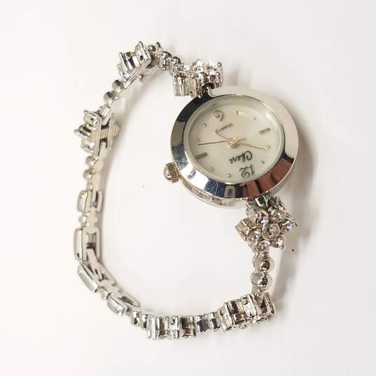 Chere MOP Dial & Crystal Flower Band Watch image number 5
