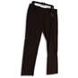 NWT Womens Brown Flat Front Pockets Regular Fit Slim Leg Chino Pants Sz 14 image number 1