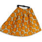 Womens Orange Beige Polka Dot Back Zip Knee Length Flare Skirt Size 22 image number 2