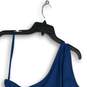Womens Blue One Shoulder Stretch Casual Pullover Blouse Top Size Large image number 4