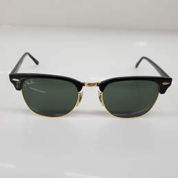 Ray-Ban RB3016 Clubmaster Black Gold Round Sunglasses alternative image