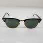 Ray-Ban RB3016 Clubmaster Black Gold Round Sunglasses image number 2