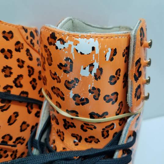 Women's orange painted leopard print ice skates size 7.5 image number 3