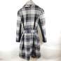 BCBGENERATION Women Grey Plaid Trench Coat S image number 1