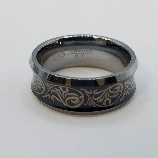 Tungsten Silver Tone Design Metal Ring Sz 8.5 11pcs Bundle 137.5g image number 1