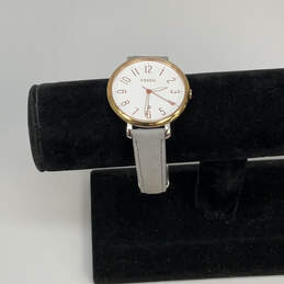 Designer Fossil Jacqueline Leather Strap Stainless Steel Analog Wristwatch