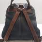 Dooney & Bourke Black Pebbled Leather Zip Pod Rucksack Backpack Bag image number 2