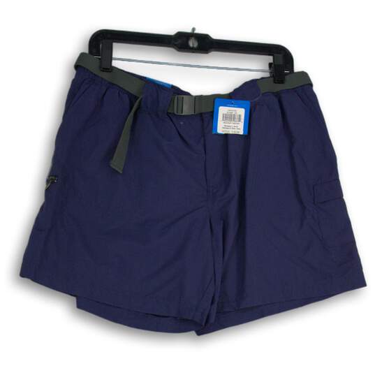 NWT Columbia Womens Blue Belted Waist Regular Fit Bermuda Shorts Size L image number 1