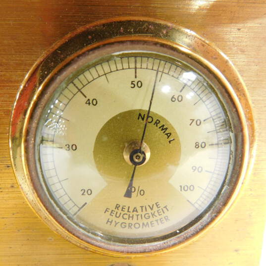 Vintage Made In Western Germany Barometer Hygrometer Temperature Solid Brass image number 5