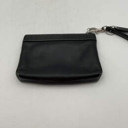 Women's Black Leather Inner Pocket Zipper Wristlet Wallet With Handle alternative image