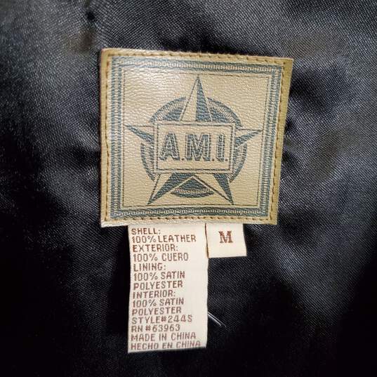 A.M.I Women Black Suede Jacket Sz M image number 3