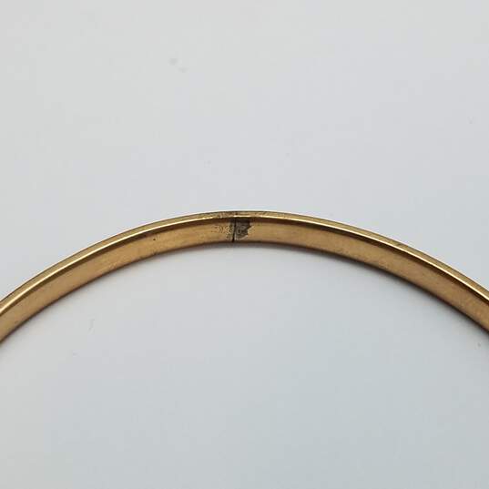 HG&S Solid 375 Gold Tone Bangle Bracelet 13.2g image number 5