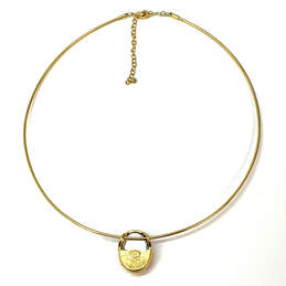 Designer Joan Rivers Gold-Tone Blue Crystal Stone Pendant Choker Necklace alternative image