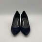 Womens Blue Suede Pointed Toe Slip-On Stiletto Pump Heels Size 10 M image number 1