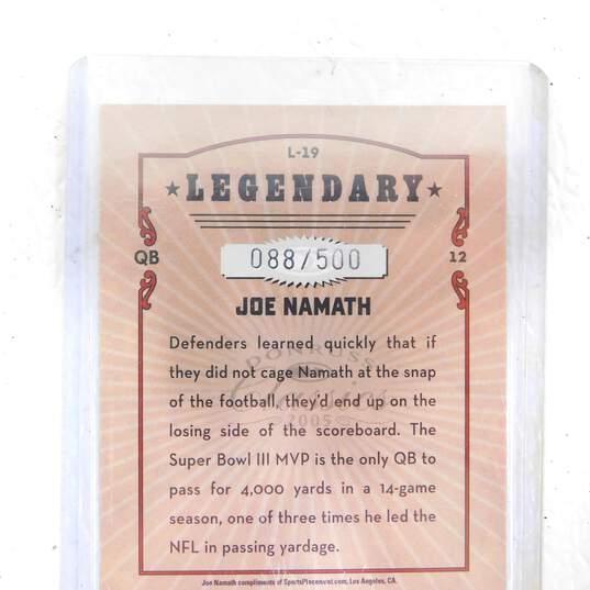 2005 Joe Namath Donruss Classics Legendary Players Silver /500 NY Jets image number 3