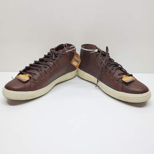 Skechers Men's Air Cooled Memory Foam Brown Leather High Top Sneakers Size 12 image number 3