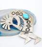 R Monte Navajo 925 Southwestern Turquoise Cabochon Kokopelli Stamped Brooch image number 1