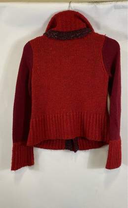 Free People Womens Red Long Sleeves Chunky Knit Cardigan Sweater Size Large alternative image