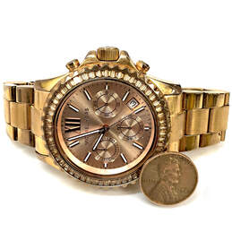 Designer Michael Kors MK-5845 Rose Gold-Tone Round Dial Analog Wristwatch alternative image