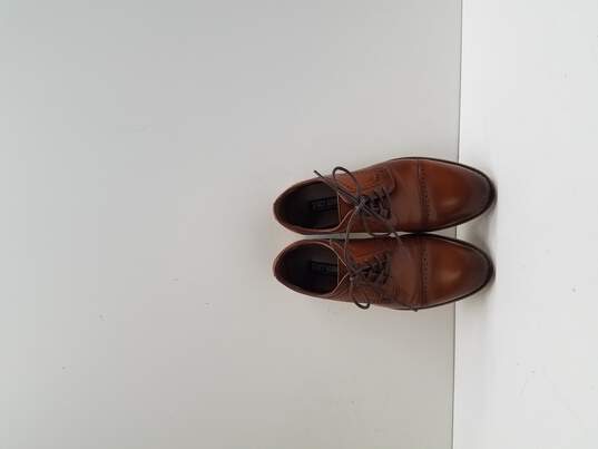 Stacy Adams Kids Dickenson Cap Toe Lace Up Oxford Little/Big Kid Shoes (Cognac) Size 2M image number 6