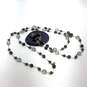 Designer Joan Rivers Gold-Tone White Black Linked Beaded Necklace image number 3