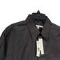 NWT Mens Gray Pointed Collar Long Sleeve Dress Shirt Size 16.5 34 image number 3