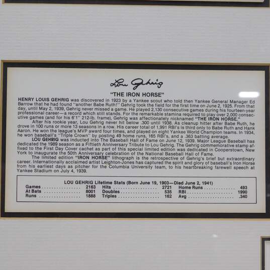 Lou Gehrig The Iron Horse Barry Leighton-Jones Commemorative Display Yankees image number 5