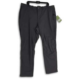 NWT Womens Gray Flat Front Zipper Pocket Straight Leg Ankle Pants Size 2X
