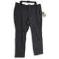 NWT Womens Gray Flat Front Zipper Pocket Straight Leg Ankle Pants Size 2X image number 1
