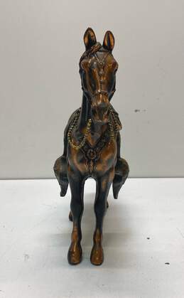 Vintage 10in Tall Brass Tone Metal Horse Statue Carnival Equestrian Souvenir alternative image