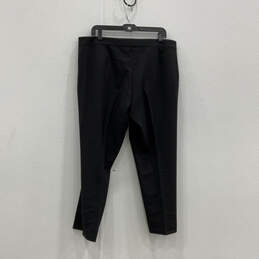 Womens Black Flat Front Pockets Straight Leg Classic Dress Pants Size 14 alternative image