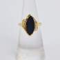 Vintage 10k Yellow Gold Marquise Onyx Ring 2.9g image number 1