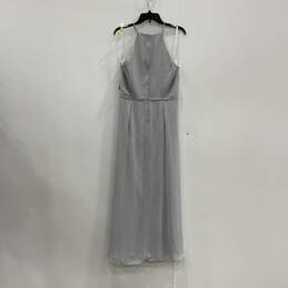 NWT Womens Gray Sleeveless Halter Neck Back Zip Long Maxi Dress Size 14 alternative image