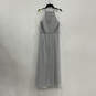 NWT Womens Gray Sleeveless Halter Neck Back Zip Long Maxi Dress Size 14 image number 2