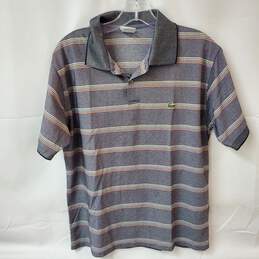 Lacoste Gray Multicolor Men's Stripe Polo Size 4