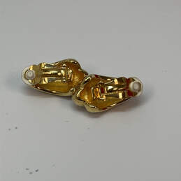 Designer Swarovski Gold-Tone Clear Rhinestone Clip On Classic Stud Earrings alternative image
