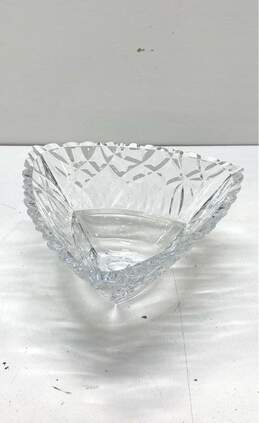 Mikasa Table Top -9.5 inch wide- Triangular Glass Crystal Bali Pattern Bowl