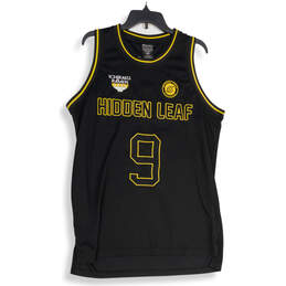 Mens Black Gold Sleeveless Embroidered Logo Basketball Jersey Size Medium