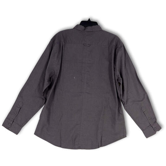 NWT Mens Gray Long Sleeve Spread Collar Pocket Button-Up Shirt Size XL image number 2