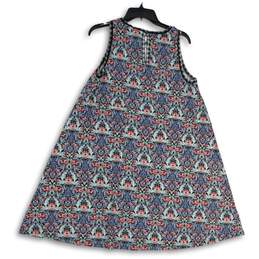 NWT Womens Multicolor Floral Sleeveless Keyhole Back A-Line Dress Size L alternative image