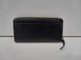 Kate Spade Black Textured Leather Card Holder Zip Around Wallet Organizer alternative image
