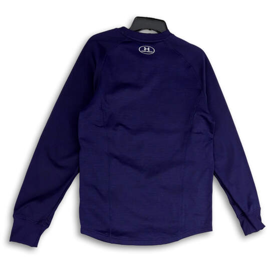NWT Mens Blue Henley Neck Long Sleeve Pockets Pullover Sweatshirt Size S image number 1